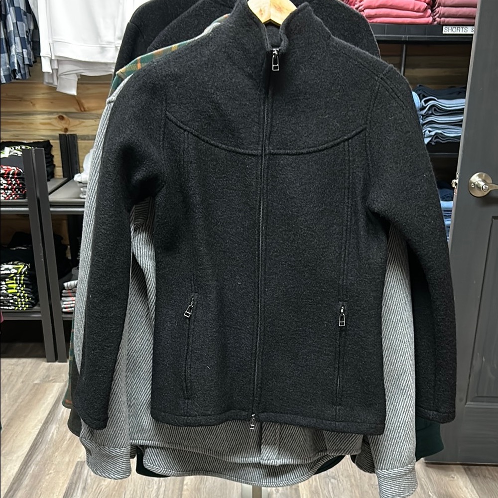 Ibex women’s medium boiled wool Black Jacket